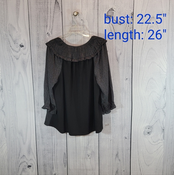 ***Current Air grey leopard print blouse sz. XL - Picture 4 of 6